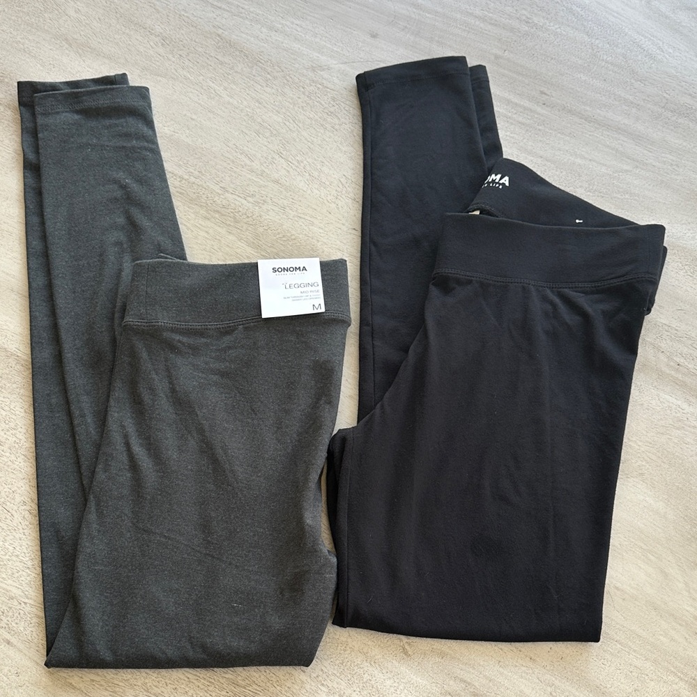 Set of 2 Sonoma Charcoal and Jet Black Leggings